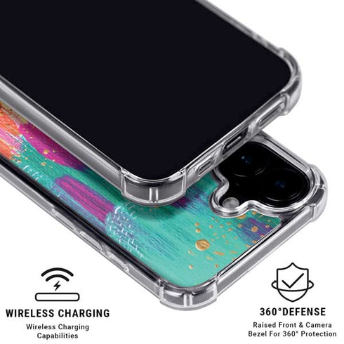 Turquoise Brush Stroke by Etta Vee iPhone 17 Clear Case